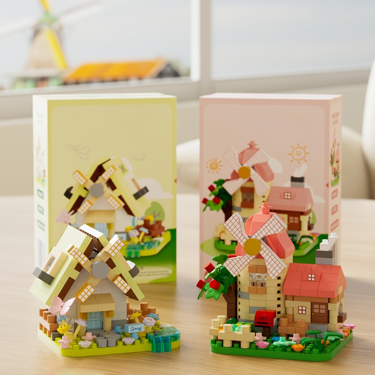 Windmill Cottage Building Block Toy Set, Holiday Gift